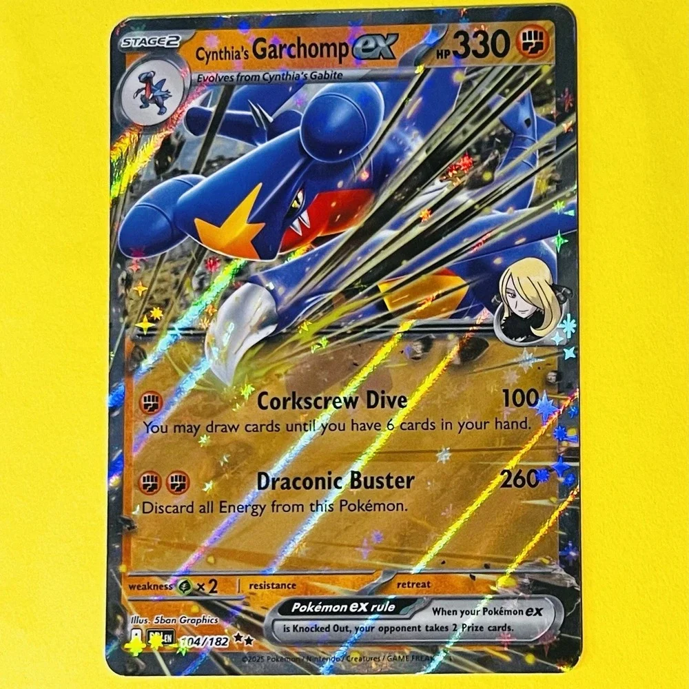 Cynthia's Garchomp ex 104/182 Double Rare Holo Pokémon TCG Destined Rivals 2025